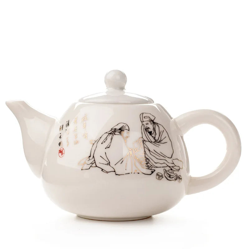 DecorBites™ Dehua Clay Kung Fu Tea Set Teapot Gaiwan Samovar Coffeeware Teaware Bar