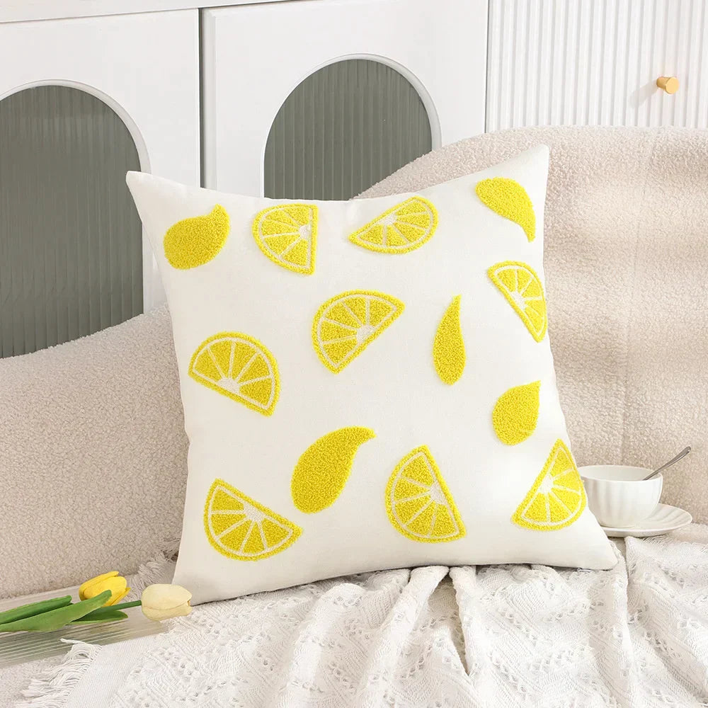 DecorBites™ Cactus Lemon Dandelion Palm Tree Cotton Pillow Case 45x45cm Home Decor