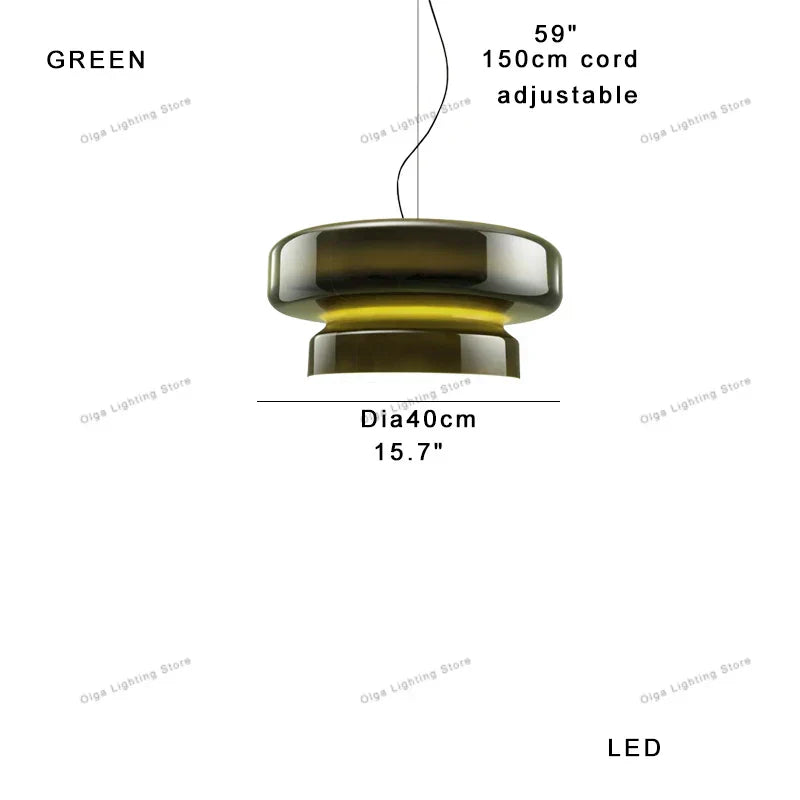 DecorBites™ Amber Glass Ceiling Pendant Lights for Kitchen Island Dining Table Decoration