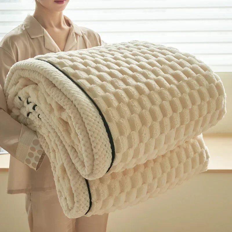 DecorBites™ Cozy Flannel Fleece Blanket for Warm Autumn Winter Sleep