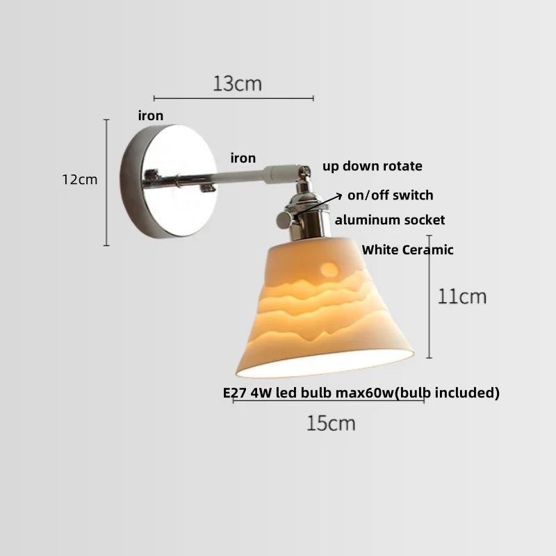 DecorBites™ Ceramic LED Wall Light Sconce, Pull Chain Switch, Modern Style