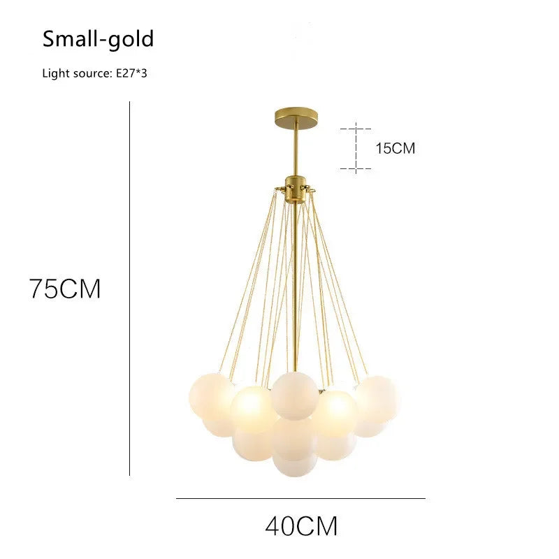 DecorBites™ Glass Ball LED Chandelier Pendant - Modern Hanging Light Fixture for Dining Room