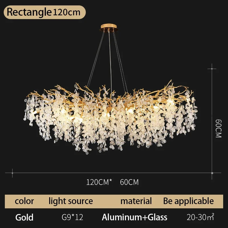 DecorBites™ Crystal Money Tree Chandelier - Modern LED Suspension Light for Luxury Living Areas