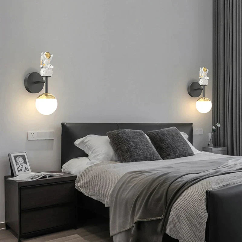 DecorBites™ Kids Astronaut Wall Lamp: Modern Space Theme Bedroom Light Fixture