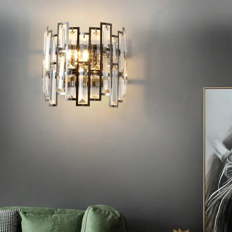 DecorBites™ Crystal LED Wall Lamp: Modern Luxury Lighting for Living Room, Bedroom, Study