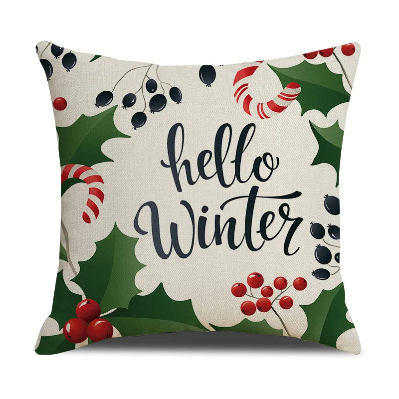 DecorBites™ Christmas Deer Linen Cushion Cover - Home Decor Sofa Pillowcase