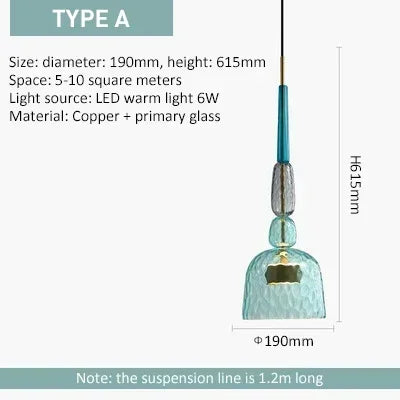 DecorBites™ Glass Pendant Lights for Kitchen Dining Room Island Chandeliers
