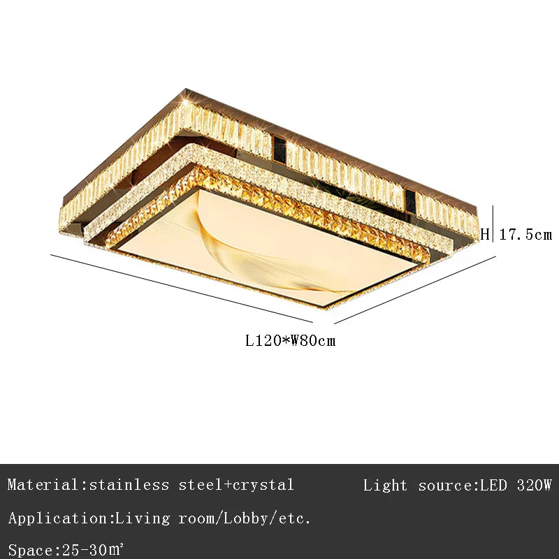 DecorBites™ Gold Crystal Ceiling Lights LED Minimalist Luxury Lighting - Stainless Steel Crystal Luminaires