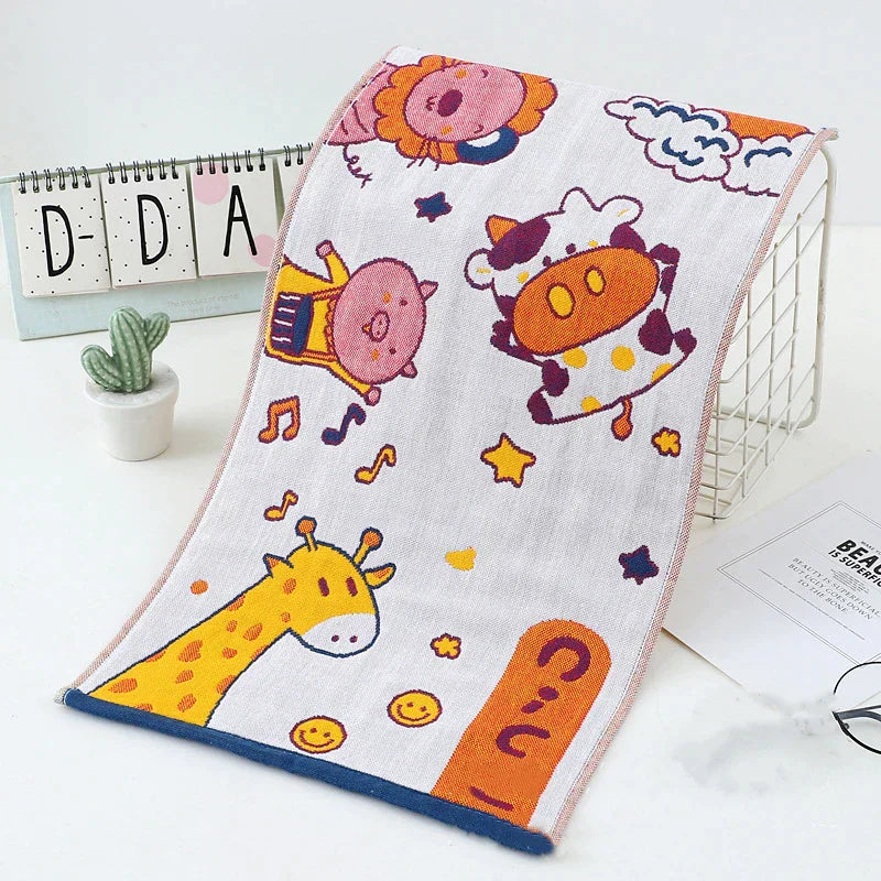 DecorBites™ Kawaii Cartoon Cats Gauze Cotton Hand Towel - Set of 3