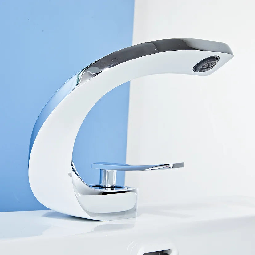 DecorBites™ Black Basin Faucet Brushed Gold Bathroom Mixer Tap Hot Cold Lavotory Chrome