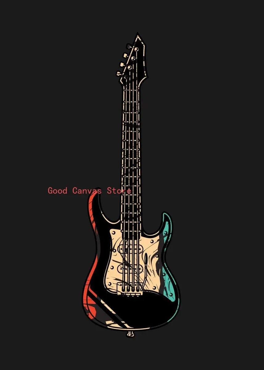 Abstract Electric Guitar Canvas Print - Music Wall Art by DecorBites™
