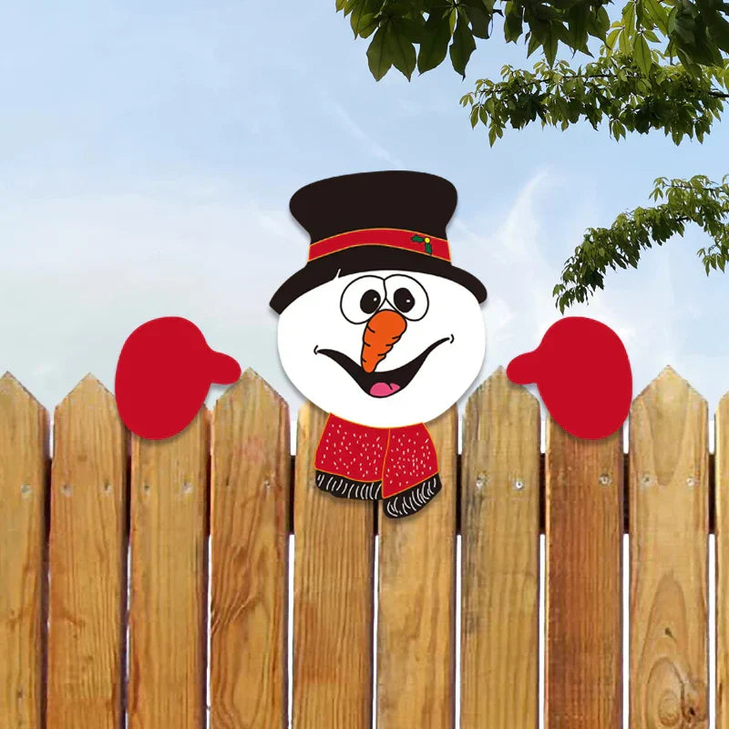 DecorBites™ Christmas Door Frame Decor Set - Festive Wooden Xmas Pendants & Merry Santa Claus Stickers