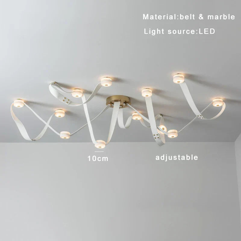 DecorBites™ Leather Marble Ceiling Pendant Lights - Adjustable Hanging Lamp for Dining Room & Bedroom