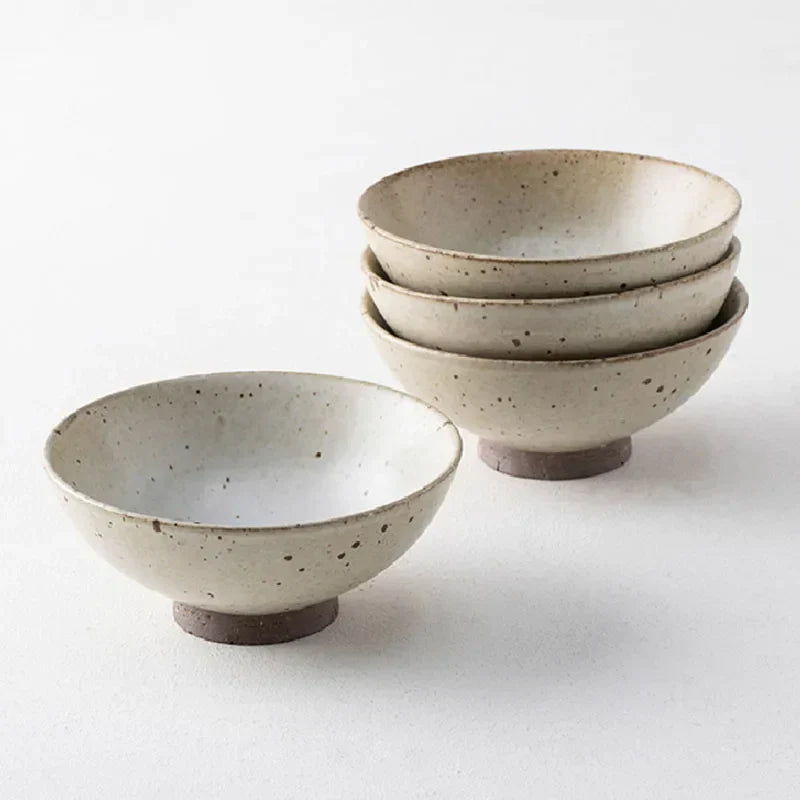 DecorBites™ Hand Made Ceramic Rice Bowl - Japanese Cutlery Style