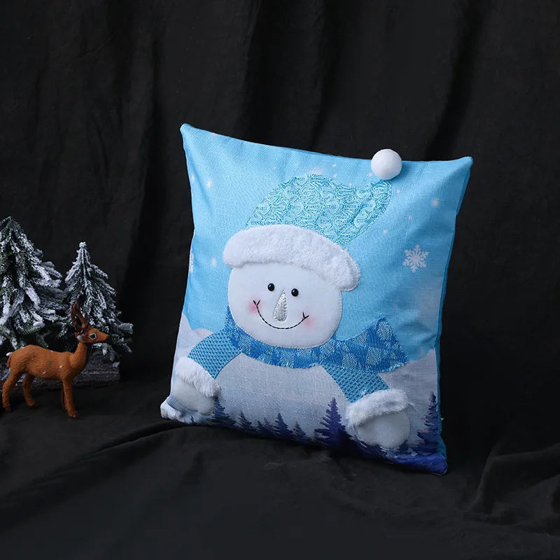 DecorBites™ Christmas Embroidered Pillowcase 45x45cm - Festive Home Decorative Cushions