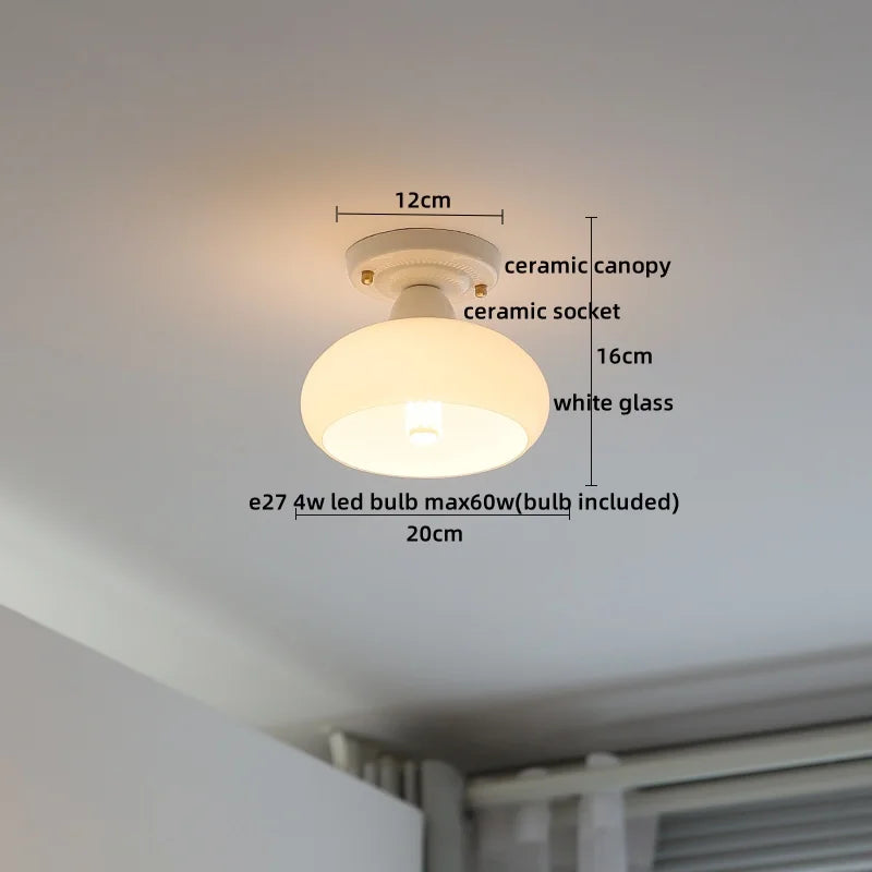 DecorBites™ Ceramic LED Ceiling Light Creamy White Nordic Indoor Lighting Fixture