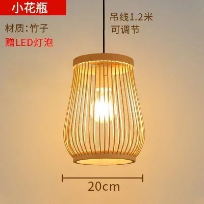 DecorBites™ Bamboo Weave Pendant Lamp 30cm - Chinese Style Decor Lighting Fixtures