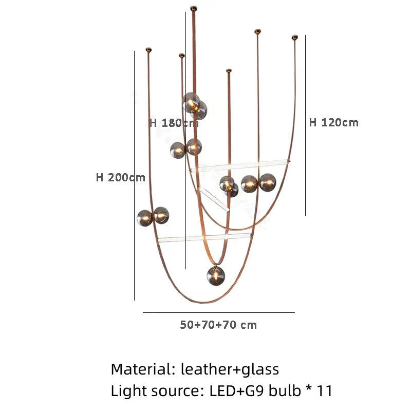 DecorBites™ Leather Chandeliers 2023 LED Minimalist Home Decor Lighting for Living Room