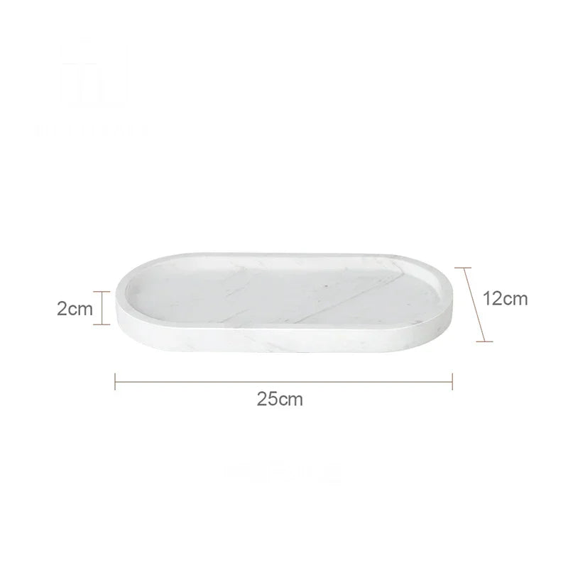 DecorBites™ Calacatta Marble Vanity Tray for Perfume Candles Jewelry Luxury Home Decor