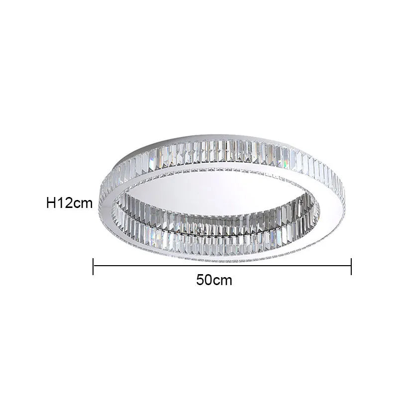 DecorBites™ Crystal Circle Ceiling Chandelier: Modern LED Indoor Lighting for Living Room, Bedroom & Study