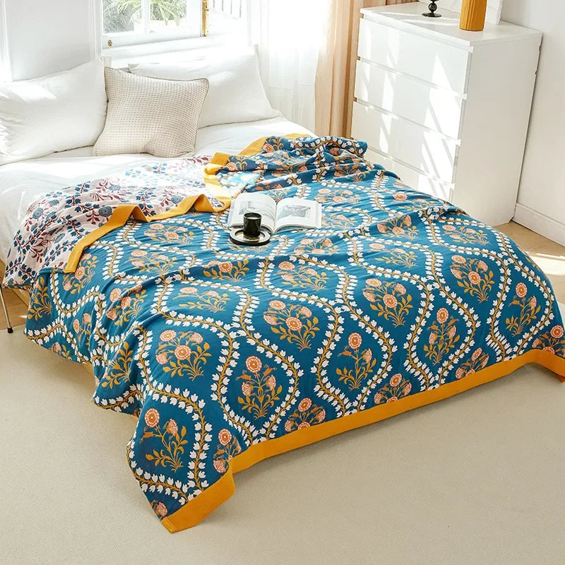 DecorBites™ Cotton Leisure Blanket: Luxury Soft Blanket for Summer, Single/Double Bedspread, Sofa Towel - Nordic Home Decor
