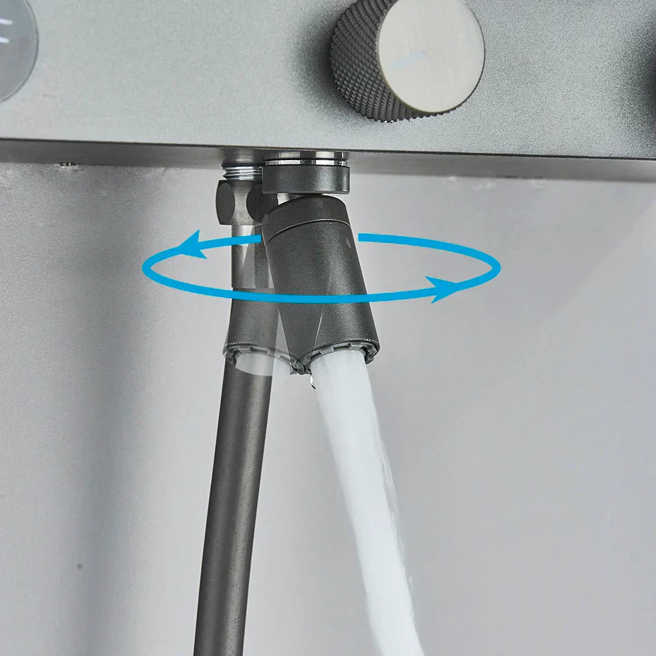 DecorBites™ Grey Digital Shower Faucet Set 2-Way Mixer System for Bathroom with Hand Sprayer