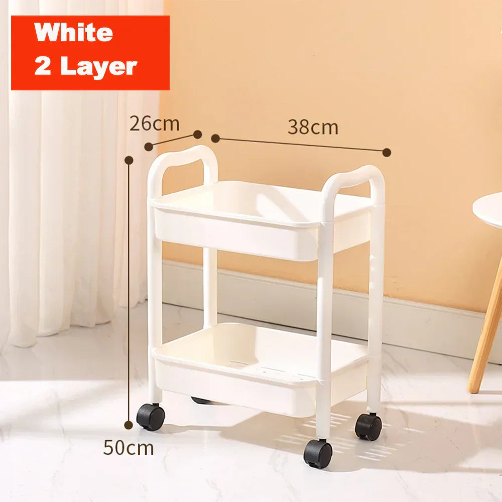 DecorBites™ Kitchen Storage Cart Rolling Utility Organizer Rack Shelf Trolley Cart