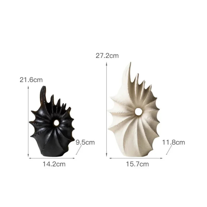 DecorBites™ Conch Shape Ceramic Vase for Artificial Flower Arrangements