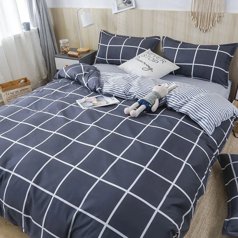 DecorBites™ Lattice Plant Geometric Pattern Bedding Set with Sheet Pillows