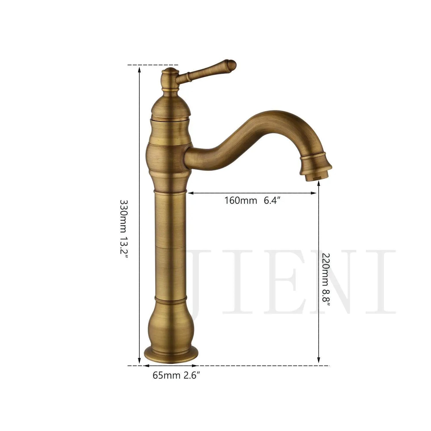 DecorBites™ Antique Brass Swivel Bathroom Faucet Mixer Tap with Single Handle