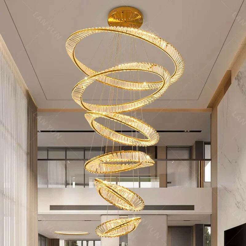 DecorBites™ Crystal Chandelier - Stair & Living Room Pendant Lights - Interior Lighting