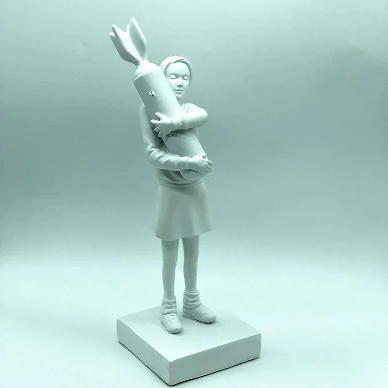 DecorBites™ Bomb Hugger Girl Resin Statue Sculpture for Home Decor and Desk Ornament