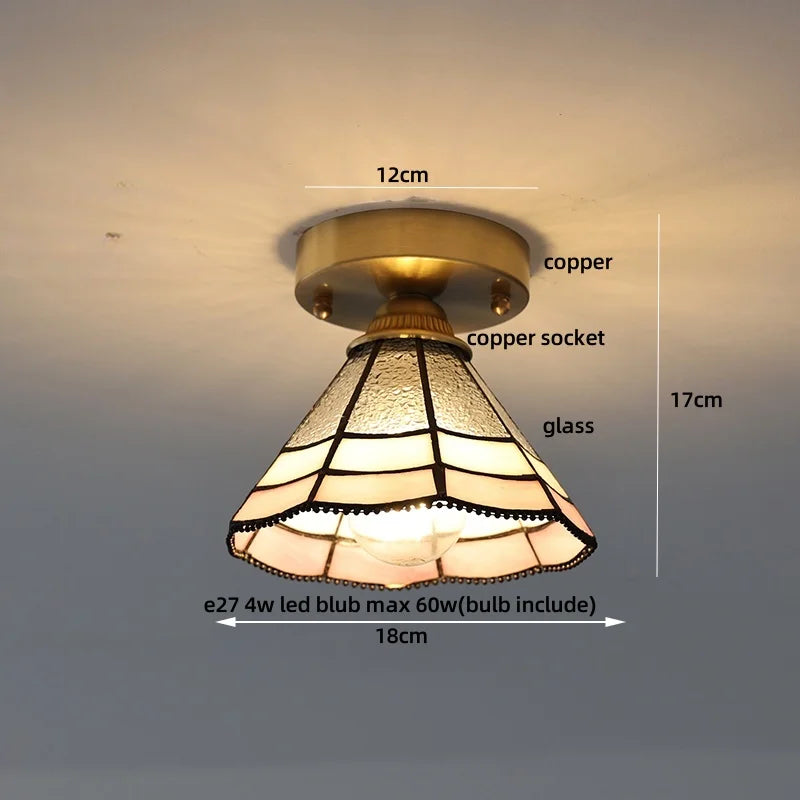 DecorBites™ Amber Glass LED Ceiling Lights Modern Nordic Kitchen Living Room Lighting