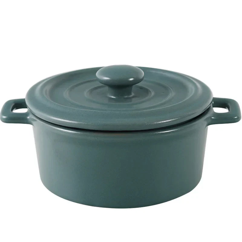 DecorBites™ Ceramic Mini Soup and Dessert Bowl with Cover - Multipurpose Cookware for Baby Food, Steaming, and Stewing