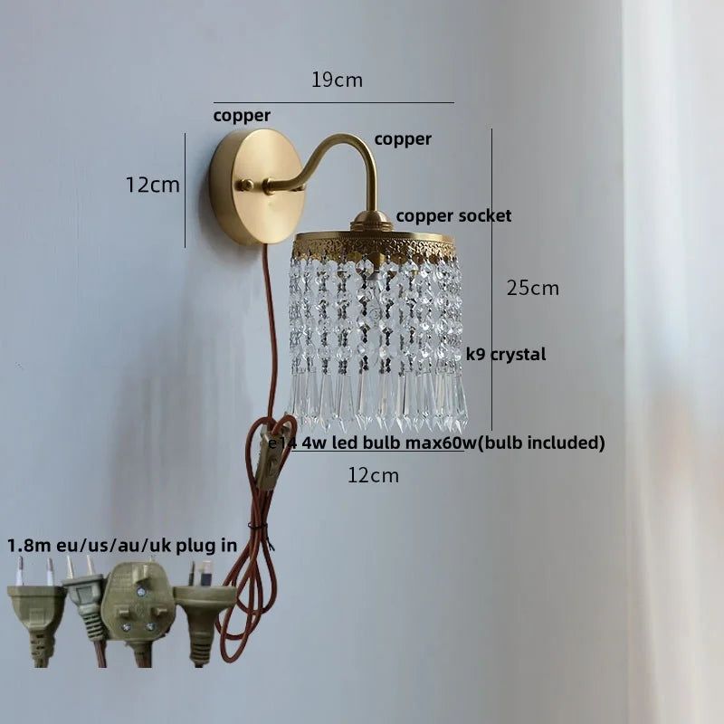 DecorBites™ Conch Copper LED Wall Light Fixture with Pull Chain Switch