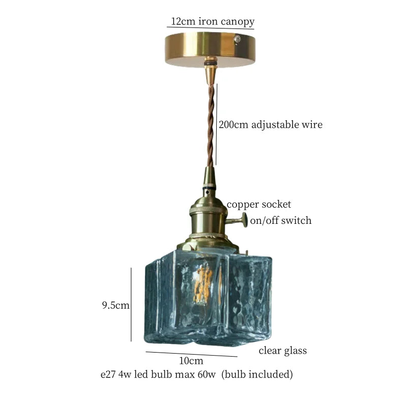 DecorBites™ Clear Glass LED Pendant Light for Bedside Living Dining Decor