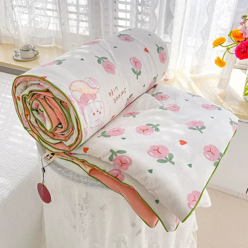 DecorBites™ Breathable Double Gauze Queen Quilt with Soya Fibre Filling