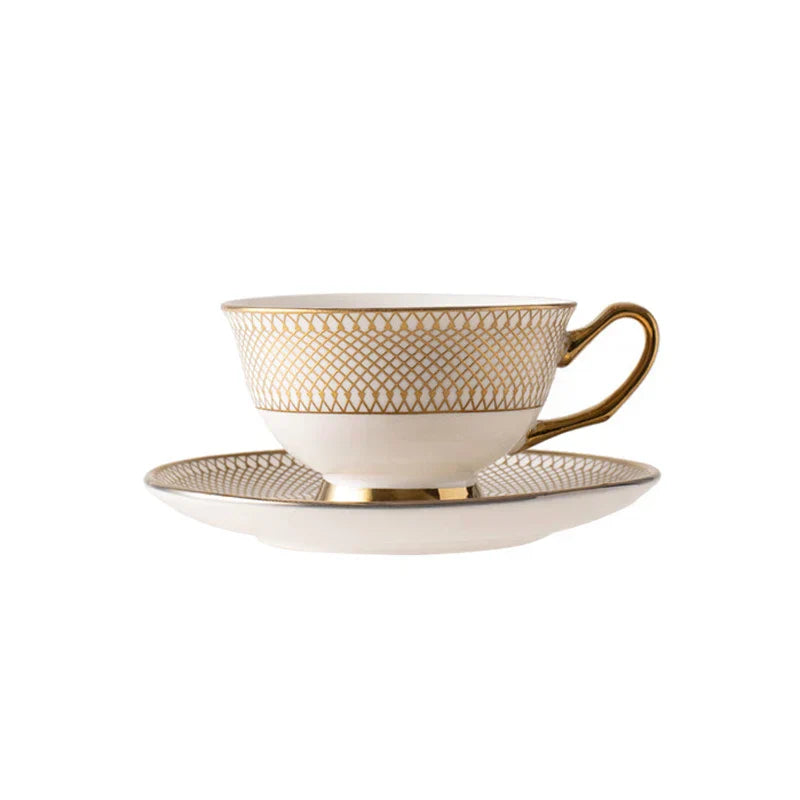 DecorBites™ Gold Ceramic Tea Set for Dining Table, Coffee Mug, Teapot, Afternoon Tea & Beverage Container