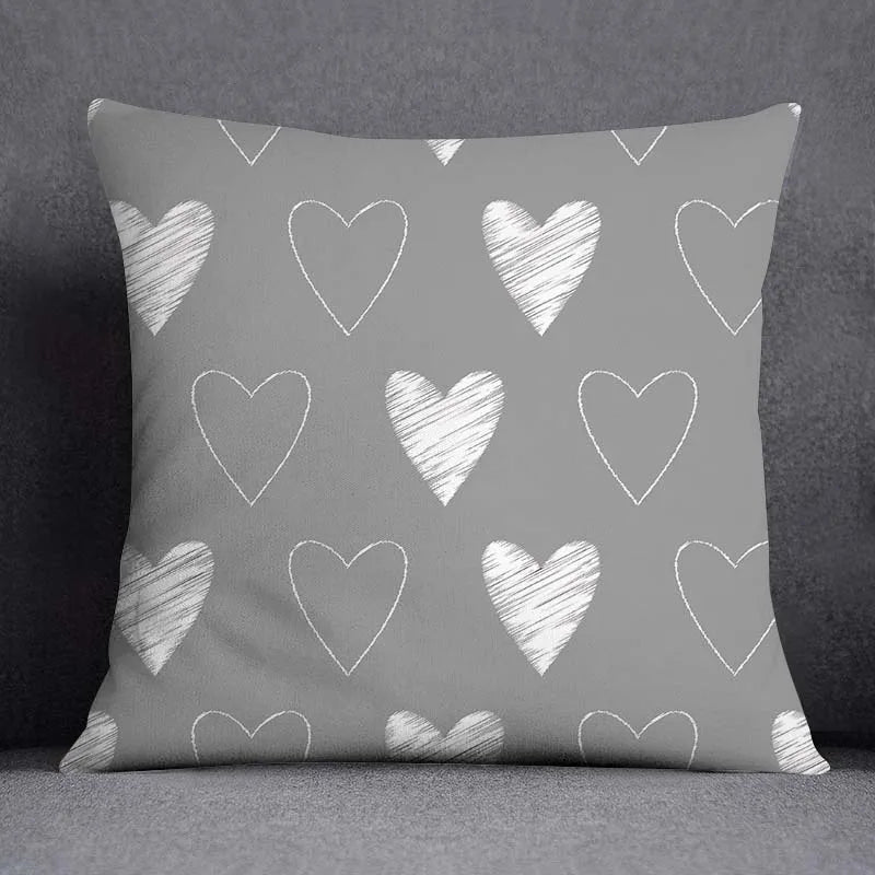 DecorBites™ Geometric Floral Print Lumbar Pillow Case 45X45cm Sofa Cushion Cover