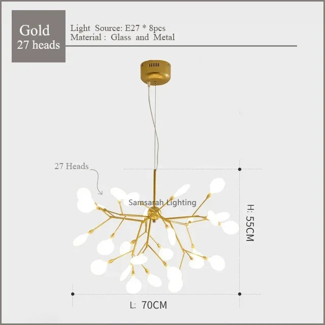 2024 DecorBites™ Nordic Firefly LED Chandelier - Ideal for Living Room, Bedroom, Dining Room