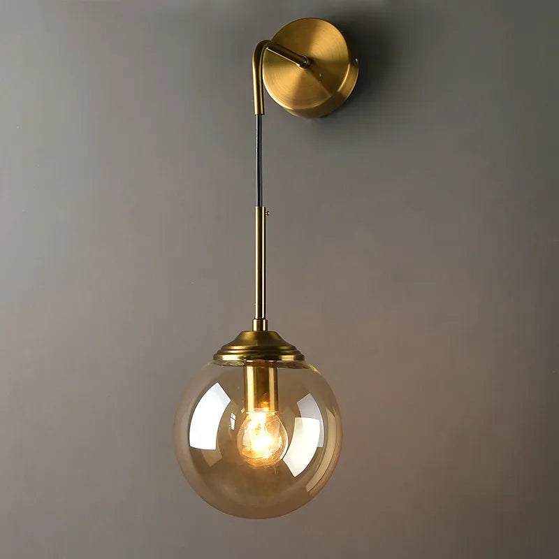 DecorBites™ Glass Ball LED Wall Lamp: Nordic Modern Bathroom Mirror Sconce, Retro Decor Lighting