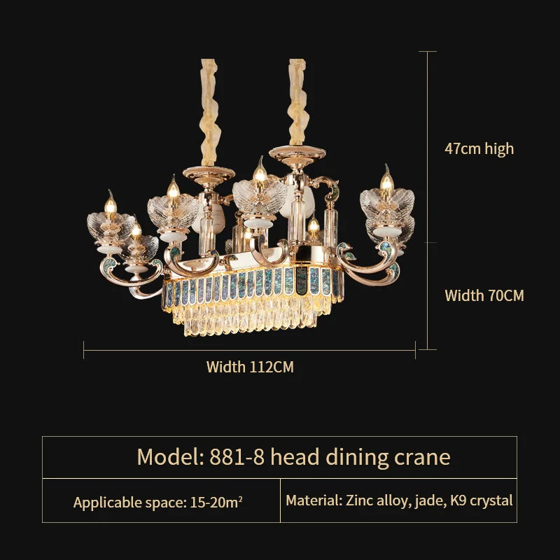DecorBites™ Crystal Candle Chandelier: Modern European Living Room Lighting