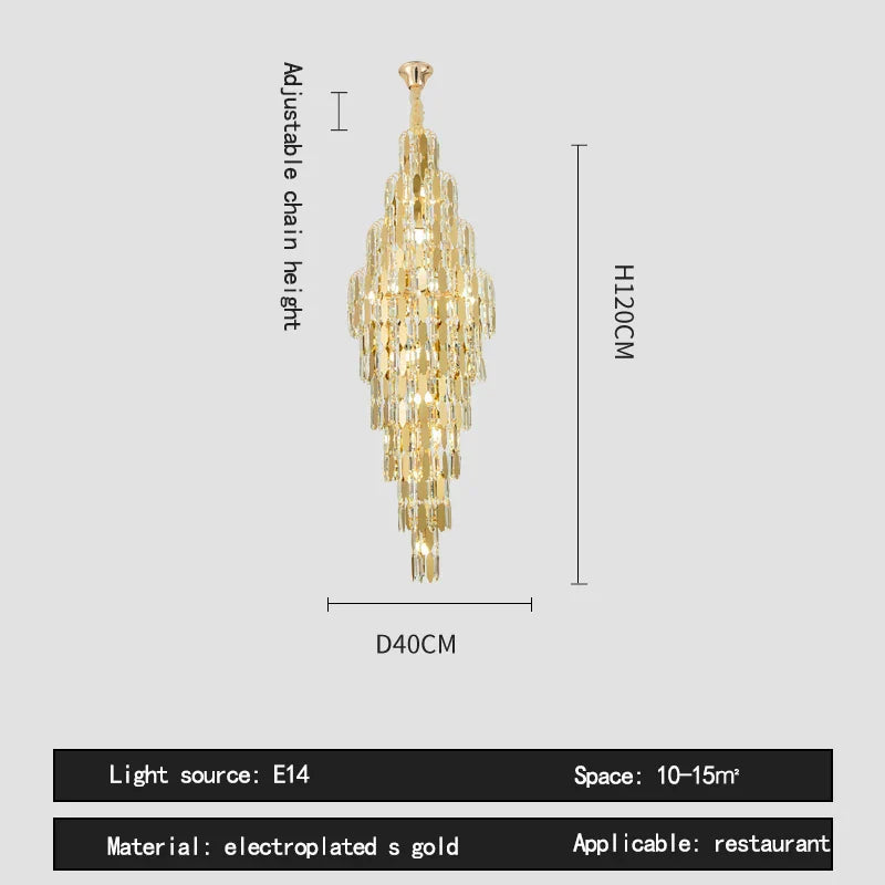 DecorBites™ Crystal Loft Pendant Light: Sleek Spiral Staircase Chandelier