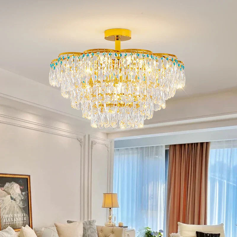 DecorBites™ Crystal Light Chandelier | Post-Modern European Luxury for Living Room, Bedroom, Dining