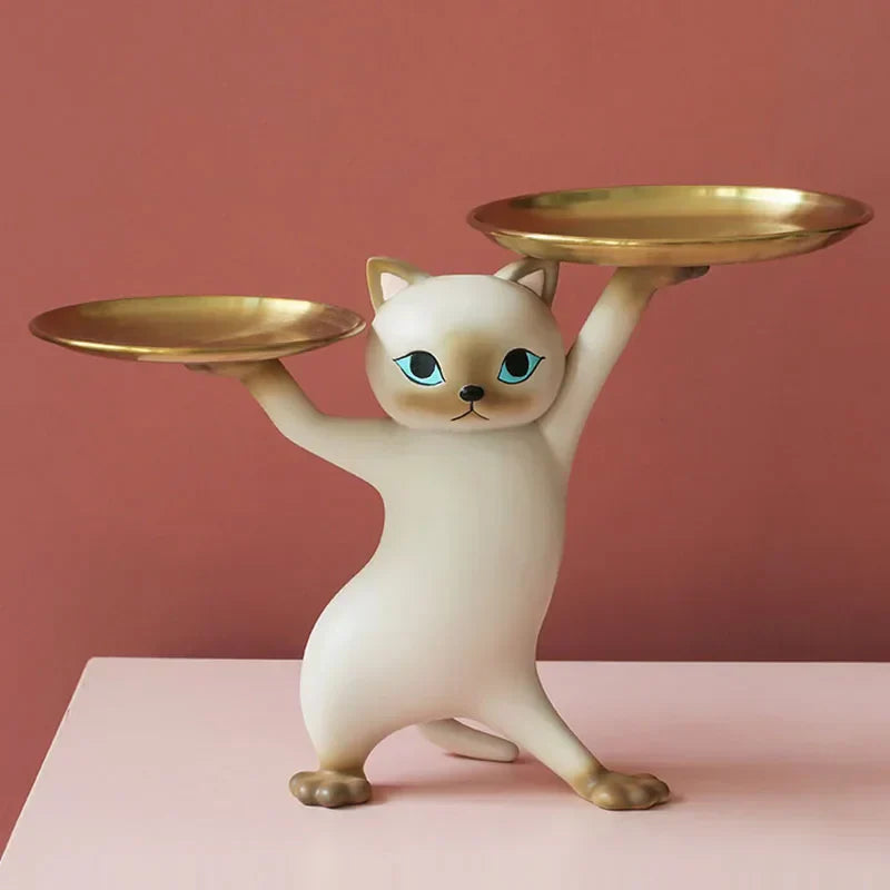 DecorBites™ Cat Resin Tray: Chic Home & Office Decor Accessory