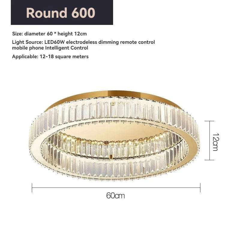 DecorBites™ Crystal Circle LED Ceiling Chandelier for Modern Living Spaces