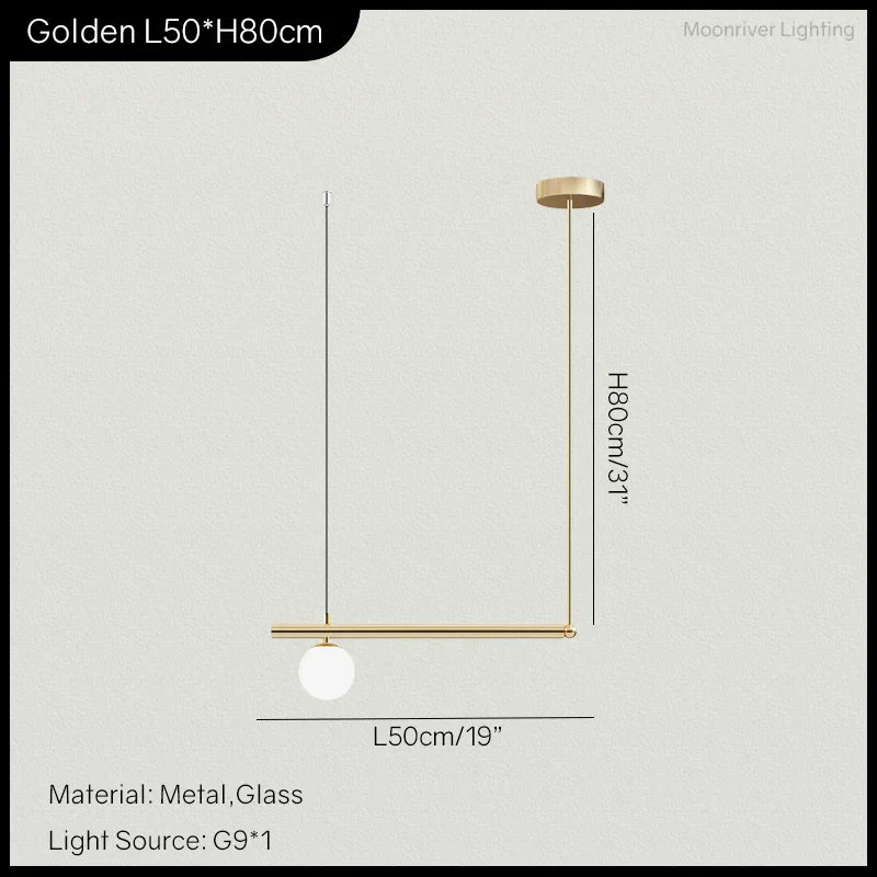 DecorBites™ Linear Minimalist Chandelier Pendant Light for Living Room, Dining Table Ceiling Decor
