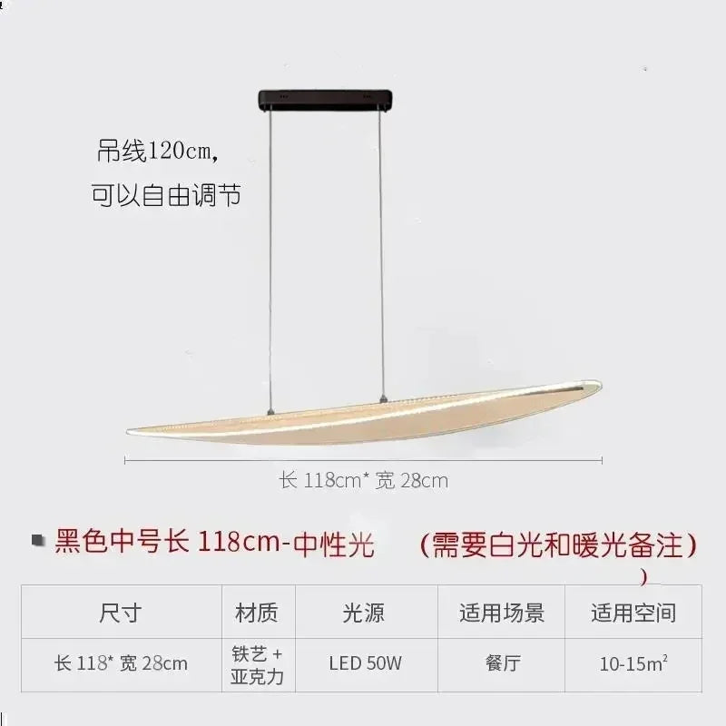 DecorBites™ LED Chandelier: Nordic Long Curve Pendant Light for Home Office Dining Decor