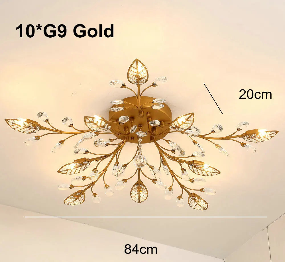 DecorBites™ Crystal Ceiling Chandelier for Living Room Bedroom Kitchen Indoor LED Lighting