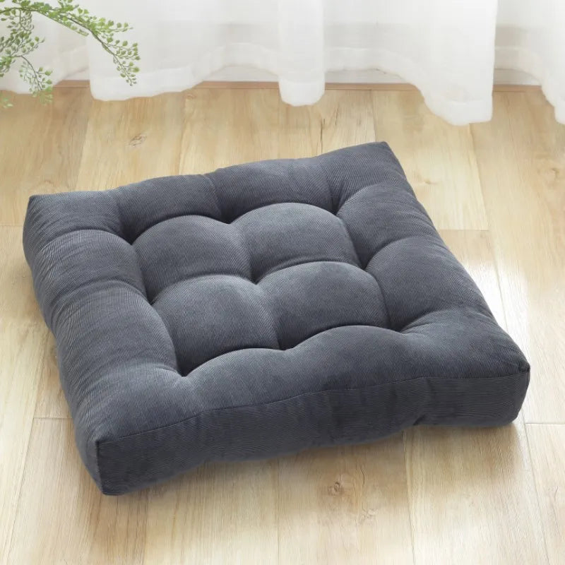 DecorBites™ Corduroy Floor Seat Cushion Pad for Adults – Large, Soft Square Pouf for Comfort